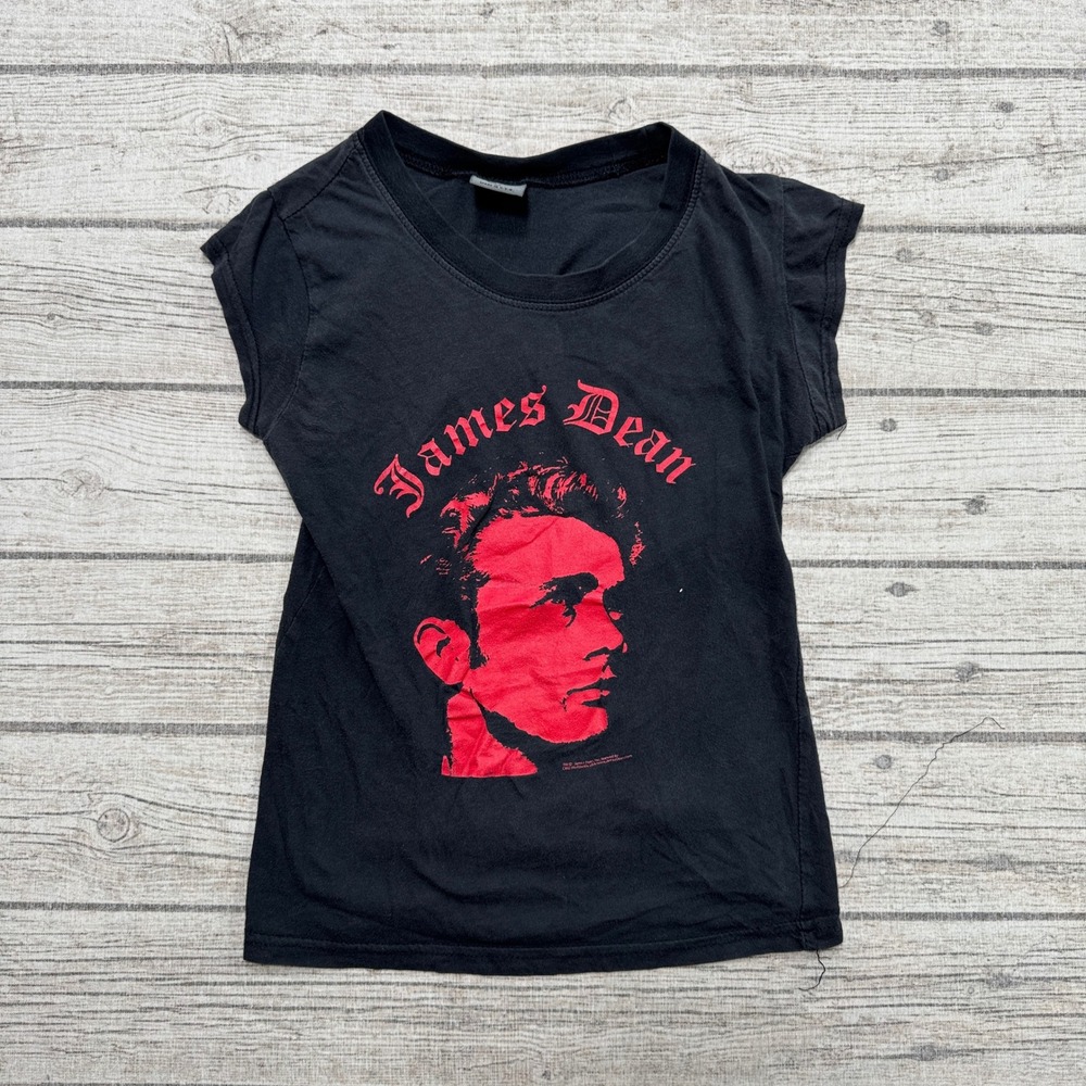 Vintage James Dean T-Shirt Women's M Black Graphic Short Sleeve Streetwear USA